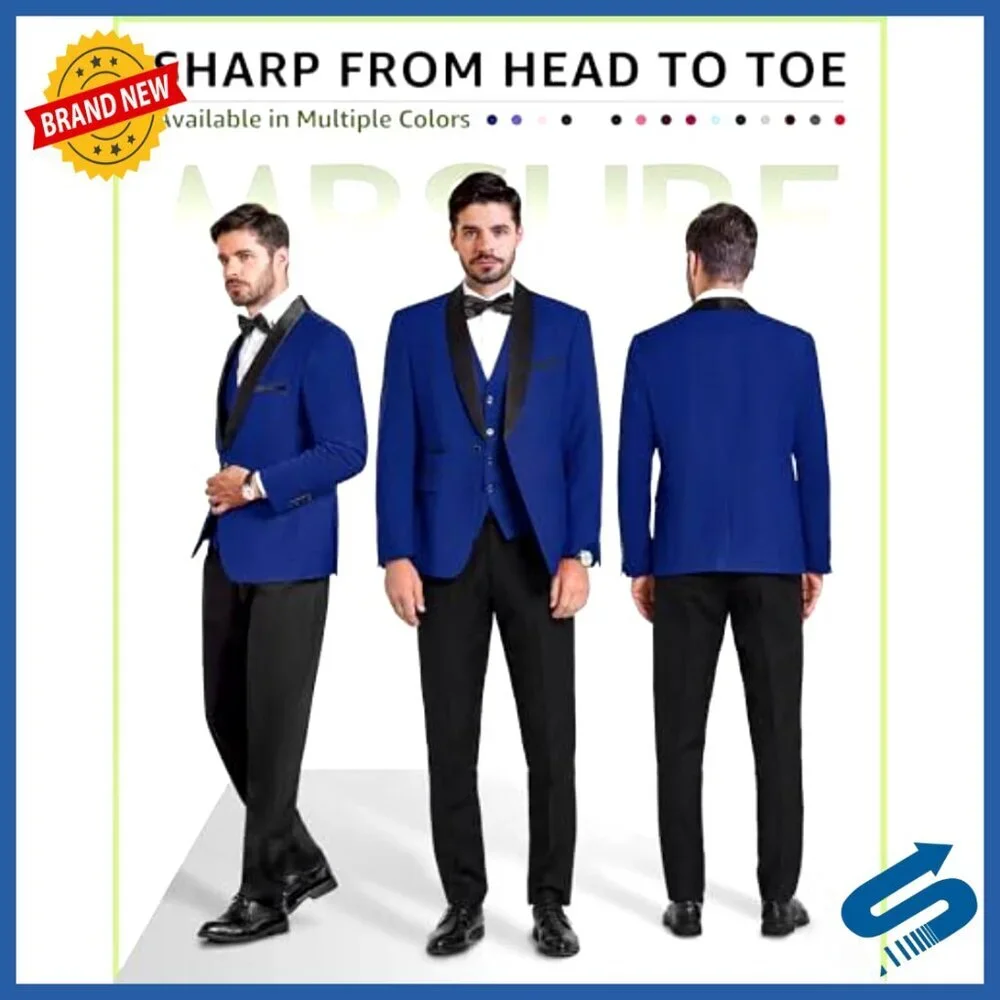 Men's Slim Fit Blazer Shawl Lapel Lightweight Wedding Party Business Casual
